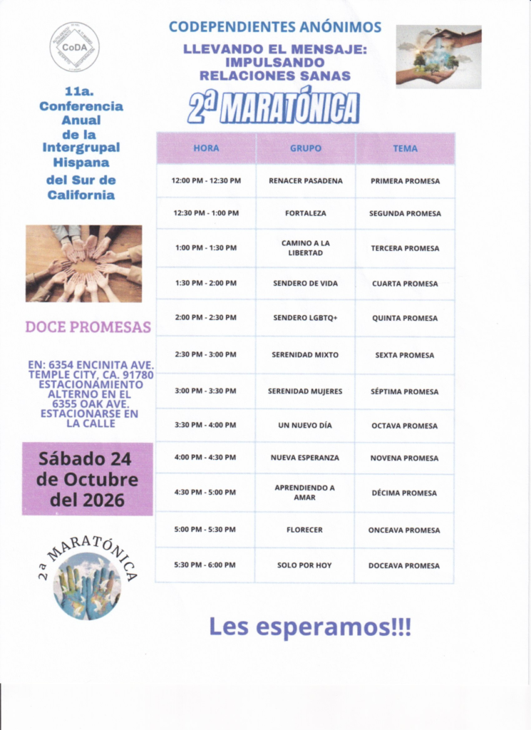 Segunda Maratónica De La Intergrupal Hispana Del Sur De California